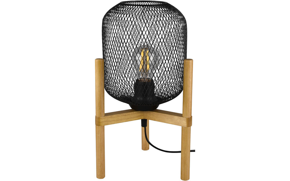 HLW LED LED Table Lamp - Table Lighting - Trion Kalim - E27 Fitting - Round - Matte Black - Aluminum