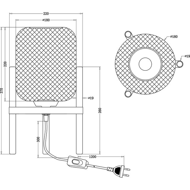 HLW LED LED Tafellamp - Tafelverlichting - Trion Kalim - E27 Fitting - Rond - Mat Zwart - Aluminium