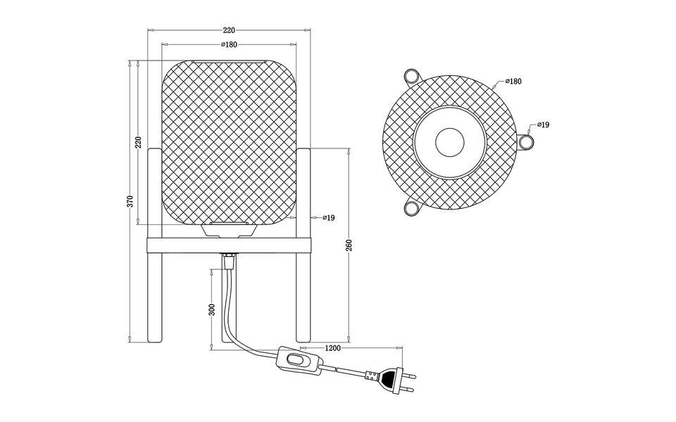 HLW LED LED Tafellamp - Tafelverlichting - Trion Kalim - E27 Fitting - Rond - Mat Zwart - Aluminium
