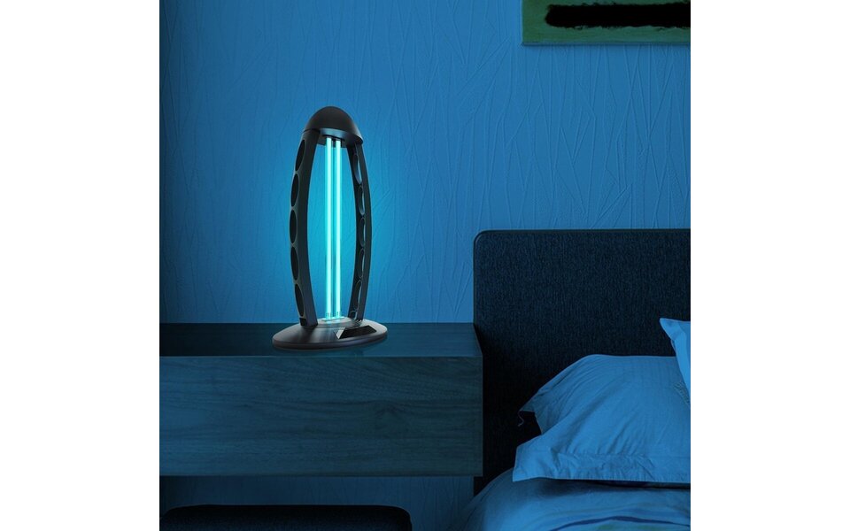 HLW LED UV-C Table Lamp - Black with 360º Radiation, Timer & Remote Control