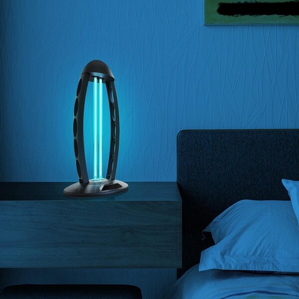 HLW LED UV-C Tafellamp - Zwarte  met 360º Straling, Timer & Afstandsbediening