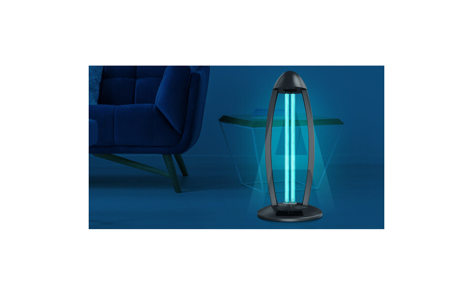 HLW LED UV-C Table Lamp - Black with 360º Radiation, Timer & Remote Control