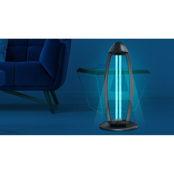 HLW LED UV-C Tafellamp - Zwarte  met 360º Straling, Timer & Afstandsbediening