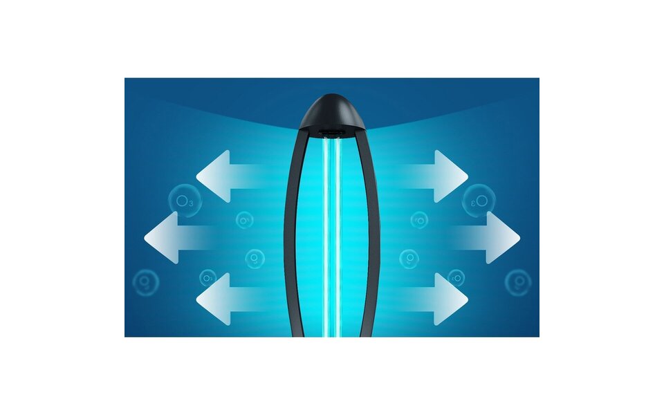 HLW LED UV-C Table Lamp - Black with 360º Radiation, Timer & Remote Control