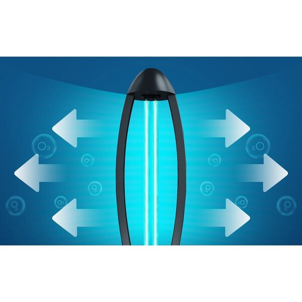HLW LED UV-C Tafellamp - Zwarte  met 360º Straling, Timer & Afstandsbediening