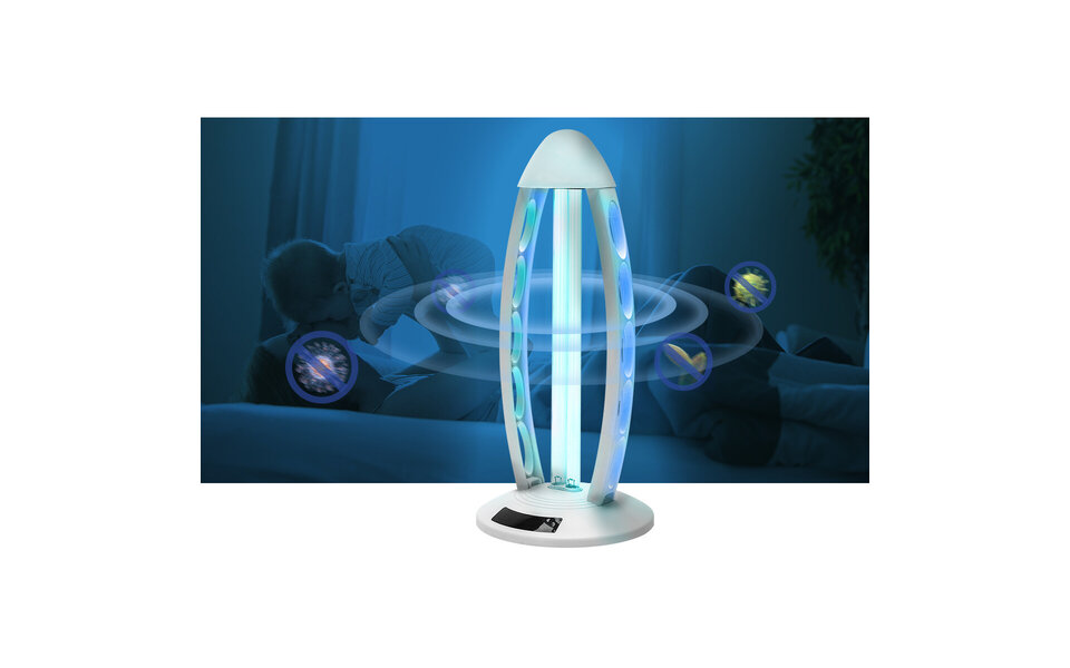 HLW LED UV-C LED Table Lamp 38W with Timer and Remote Control - White 360º Disinfection HLW LED UV-C LED Table Lamp 38W with Timer and Remote Control - White 360º Disinfection
