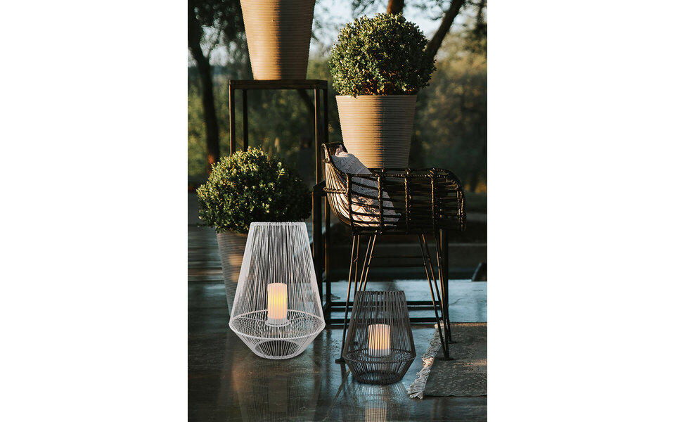 HLW LED Waterdichte LED Tafellamp met Sensor, Stoffen Kap & Zonne-energie