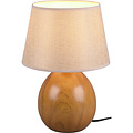 LED Table Lamp - Table Lighting - Trion Lunola - E27 Fitting - Round - Matte Brown - Ceramic