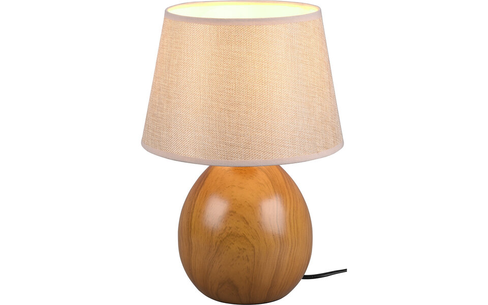 HLW LED LED Table Lamp - Table Lighting - Trion Lunola - E27 Fitting - Round - Matte Brown - Ceramic