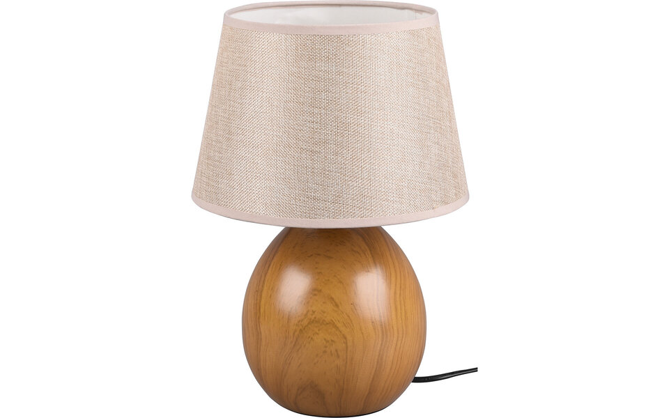 HLW LED LED Table Lamp - Table Lighting - Trion Lunola - E27 Fitting - Round - Matte Brown - Ceramic
