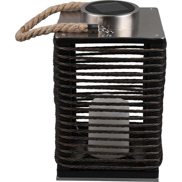 HLW LED LED Table Lamp with Solar Power, Sensor & Splashproof - Matte Black Fabric Shade