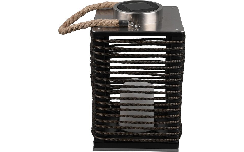 HLW LED LED Table Lamp with Solar Power, Sensor & Splashproof - Matte Black Fabric Shade