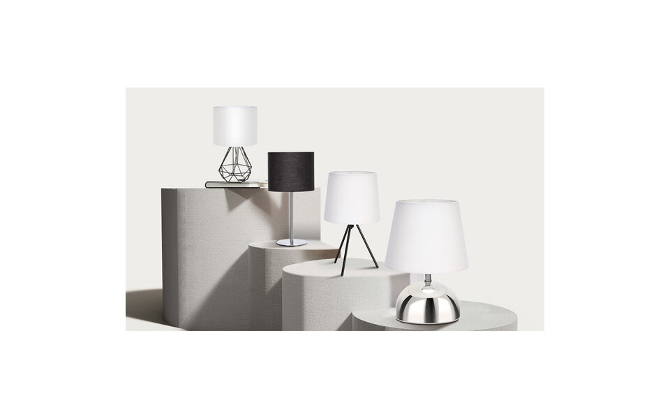 HLW LED LED Tafellamp Mat Zwart - Aluminium Rond - E14 Fitting -  & Ronde