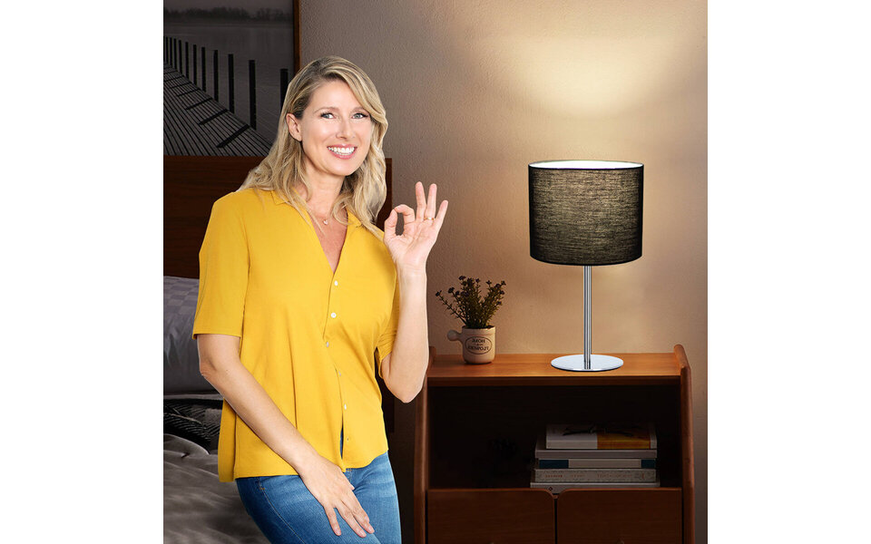 HLW LED LED Tafellamp Aigi Tomaro - Glans Chroom Rond Aluminium, E14 Fitting