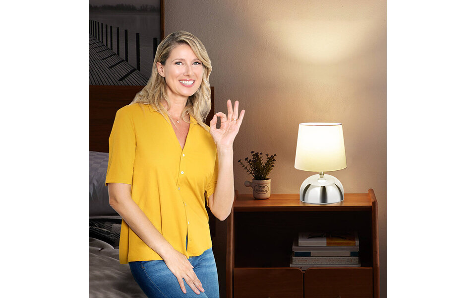 HLW LED LED Tafellamp Aigi Kali - Aluminium, Glans Chroom, Rond, E14 Fitting