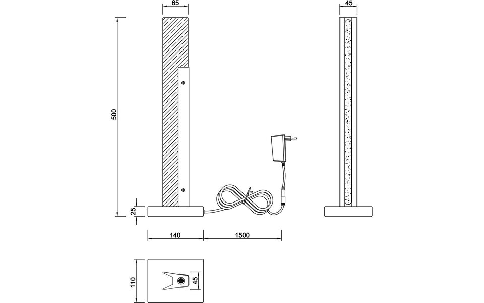 HLW LED LED Table Lamp - Table Lighting - Trion Kamilia - 8W - Warm White 3000K - Dimmable - Rectangular - Matte Black - Aluminum