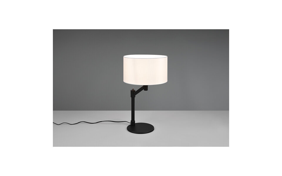 HLW LED LED Tafellamp - Tafelverlichting - Trion Cindy - E27 Fitting - Rond - Mat Zwart - Aluminium