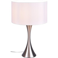 LED Table Lamp - Table Lighting - Trion Safari - E27 Fitting - Round - Matte Nickel - Aluminum - Max. 60W