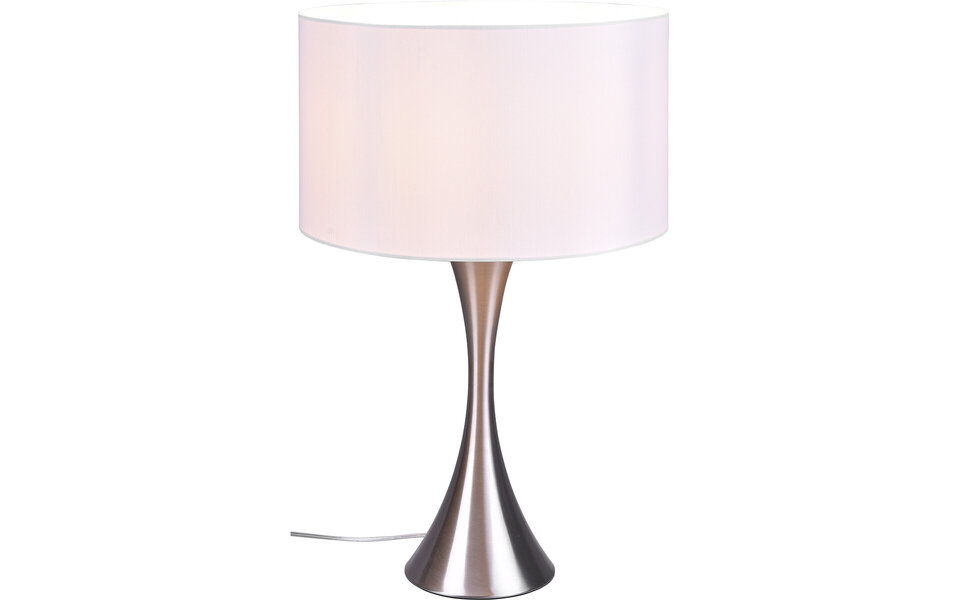 HLW LED LED Table Lamp - Table Lighting - Trion Safari - E27 Fitting - Round - Matte Nickel - Aluminum - Max. 60W