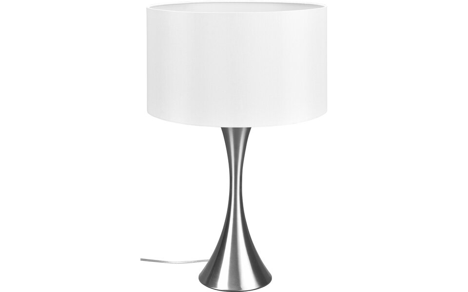 HLW LED LED Table Lamp - Table Lighting - Trion Safari - E27 Fitting - Round - Matte Nickel - Aluminum - Max. 60W