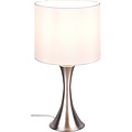 LED Table Lamp - Table Lighting - Trion Safari - E27 Fitting - Round - Matte Nickel - Aluminum - Max. 40W