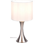 HLW LED LED Table Lamp - Table Lighting - Trion Safari - E27 Fitting - Round - Matte Nickel - Aluminum - Max. 40W