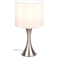 LED Table Lamp - Table Lighting - Trion Safari - E27 Fitting - Round - Matte Nickel - Aluminum - Max. 40W
