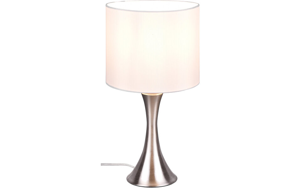 HLW LED LED Table Lamp - Table Lighting - Trion Safari - E27 Fitting - Round - Matte Nickel - Aluminum - Max. 40W