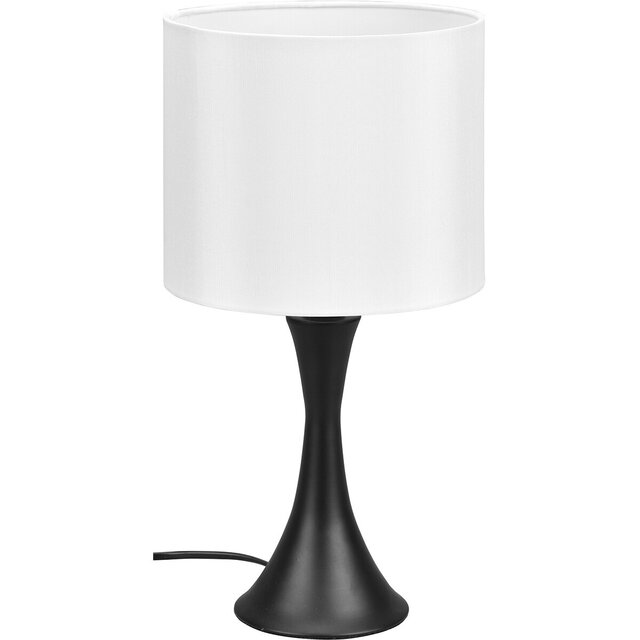 Ronde mat zwarte LED tafellamp van aluminium met E27 fitting en maximaal 40W vermogen Ronde mat zwarte LED tafellamp van aluminium met E27 fitting en maximaal 40W vermogen