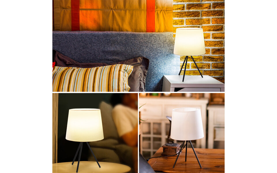 HLW LED LED Table Lamp Aigi Pinny - Matte White Steel Round Model | With Cord Switch