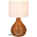 LED Table Lamp - Table Lighting - Trion Sparko - E27 Fitting - Round - Brown - Wood
