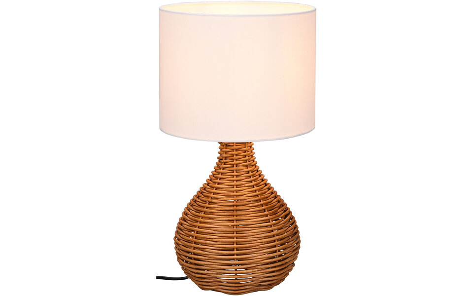 HLW LED LED Table Lamp - Table Lighting - Trion Sparko - E27 Fitting - Round - Brown - Wood