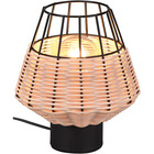 HLW LED LED Tafellamp - Tafelverlichting - Trion Bera - E27 Fitting - Rond - Bruin - Aluminium