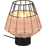 LED Table Lamp - Table Lighting - Trion Bera - E27 Fitting - Round - Brown - Aluminum