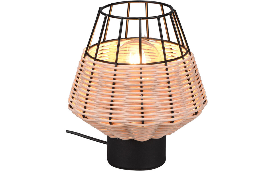 HLW LED LED Tafellamp - Tafelverlichting - Trion Bera - E27 Fitting - Rond - Bruin - Aluminium