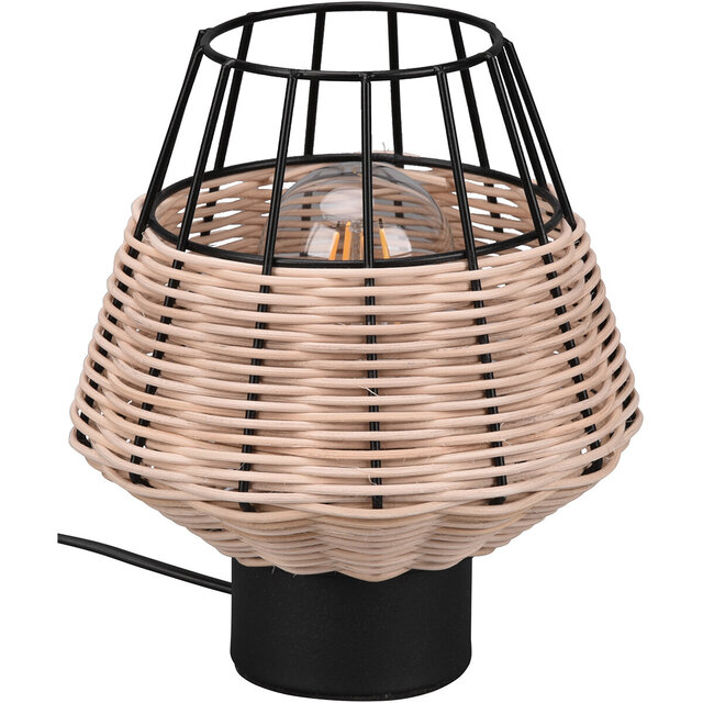 Ronde bruine LED tafellamp van aluminium met E27 fitting en maximaal 40W vermogen Ronde bruine LED tafellamp van aluminium met E27 fitting en maximaal 40W vermogen