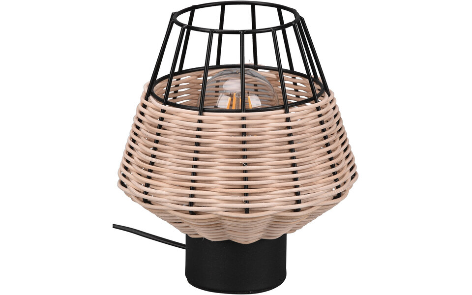 HLW LED LED Tafellamp - Tafelverlichting - Trion Bera - E27 Fitting - Rond - Bruin - Aluminium