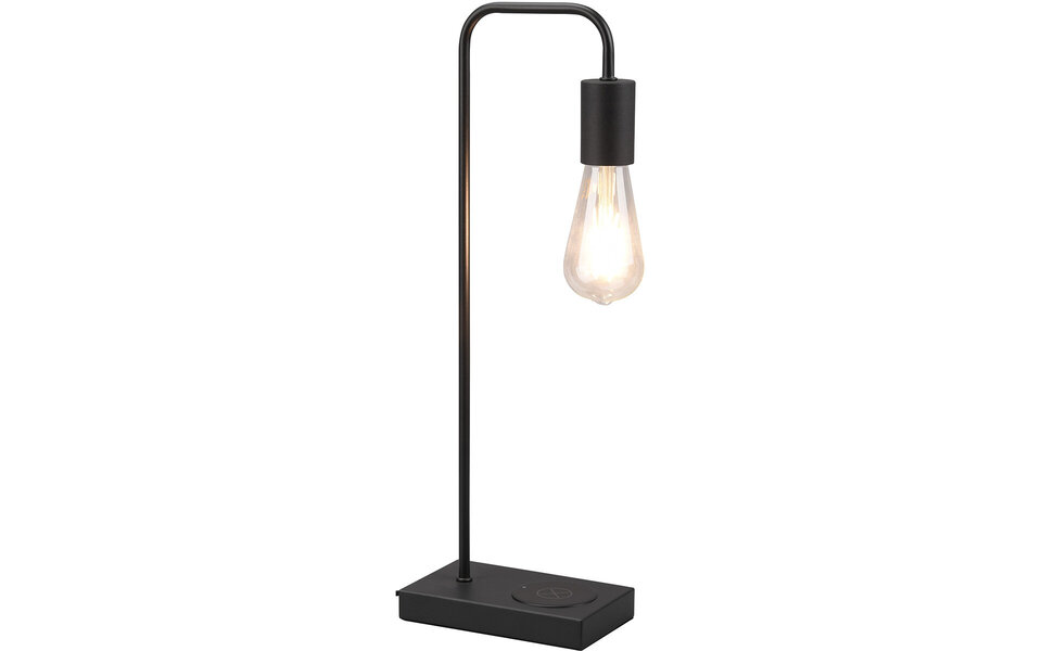 HLW LED LED Table Lamp - Table Lighting - Trion Milaya - E27 Fitting - Rectangular - Matte Black - Aluminum