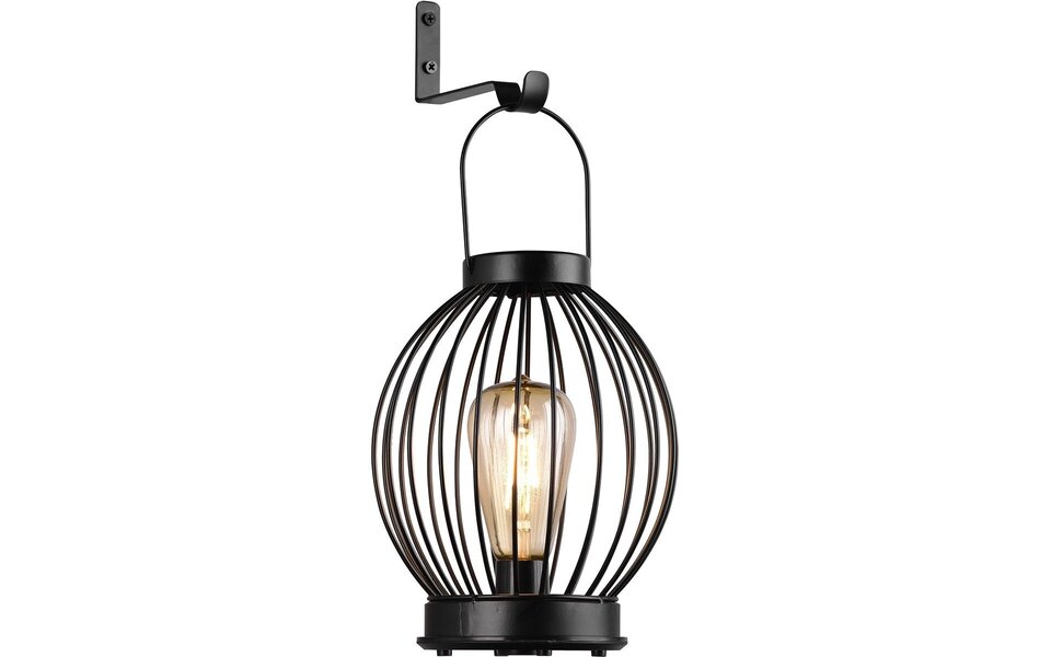 HLW LED Black Solar-Powered LED Table Lamp - Round, Warm White, Waterproof IP44