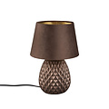 LED Table Lamp - Trion Aroniz - E27 Fitting - Round - Brown - Ceramic