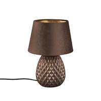 LED Table Lamp - Trion Aroniz - E27 Fitting - Round - Brown - Ceramic
