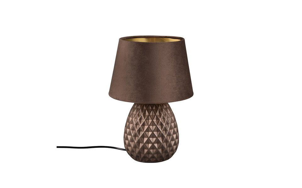 HLW LED LED Table Lamp - Trion Aroniz - E27 Fitting - Round - Brown - Ceramic