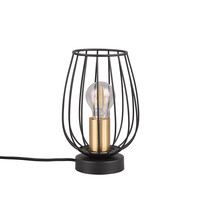LED Table Lamp - Trion Rigo - E27 fitting - Round - Matte Black - Metal