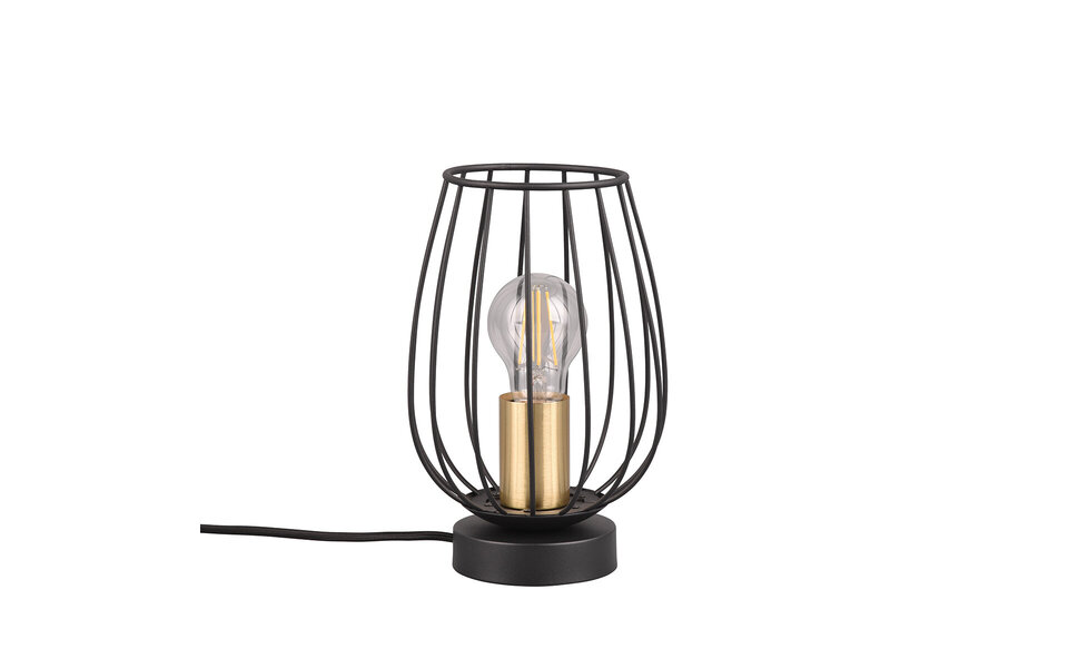 HLW LED LED Table Lamp - Trion Rigo - E27 fitting - Round - Matte Black - Metal