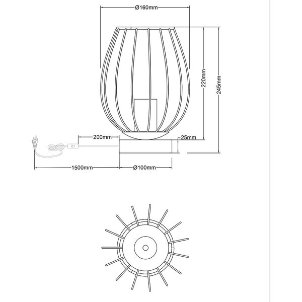 HLW LED LED Tafellamp Trion Rigo - Mat Zwart Metaal, Universele E27 Fitting HLW LED LED Tafellamp Trion Rigo - Mat Zwart Metaal, Universele E27 Fitting
