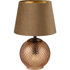 LED Tafellamp Trion Onno - Ronde Amber Glazen Lamp LED Tafellamp Trion Onno - Ronde Amber Glazen Lamp