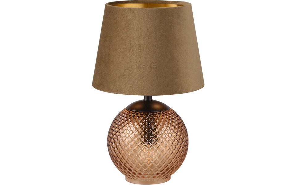 HLW LED LED Table Lamp - Table Lighting - Trion Onno - E14 Fitting - Round - Amber - Glass