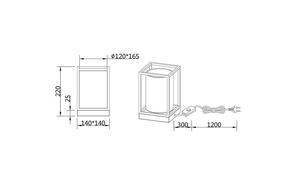 HLW LED LED Tafellamp - Tafelverlichting - Trion Rocky - E27 Fitting - Vierkant - Mat Zwart - Metaal