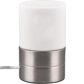 LED Tafellamp Ronde – Mat Nikkel Metaal LED Tafellamp Ronde – Mat Nikkel Metaal