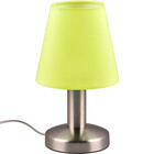 HLW LED LED Table Lamp - Trion Masti - E14 Fitting - 1 light source - Matte Nickel - Metal - Green lampshade